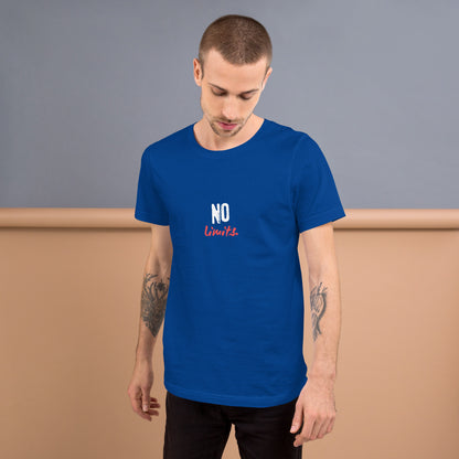 Limitless T-Shirt - Left Placement by R.A. Apparel, image 9, front view, Black, size S, left placement.