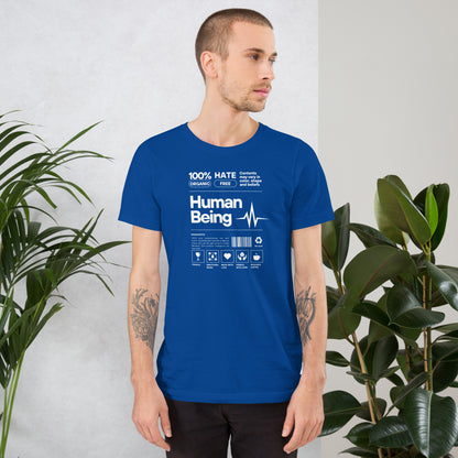 Human Form T-Shirt - Left Placement image 5: Black Heather version, size XL with front view of the Human Being range.