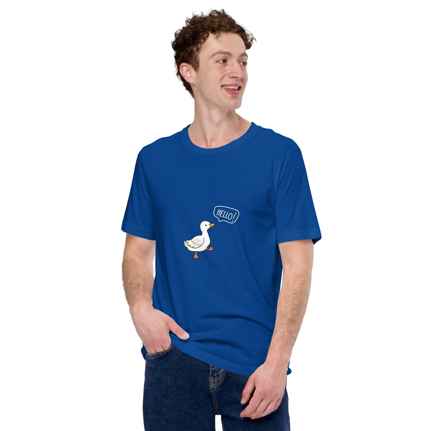 Quacksy T-Shirt by R.A. Apparel, image 31, front view, True Royal, size S, design placement.