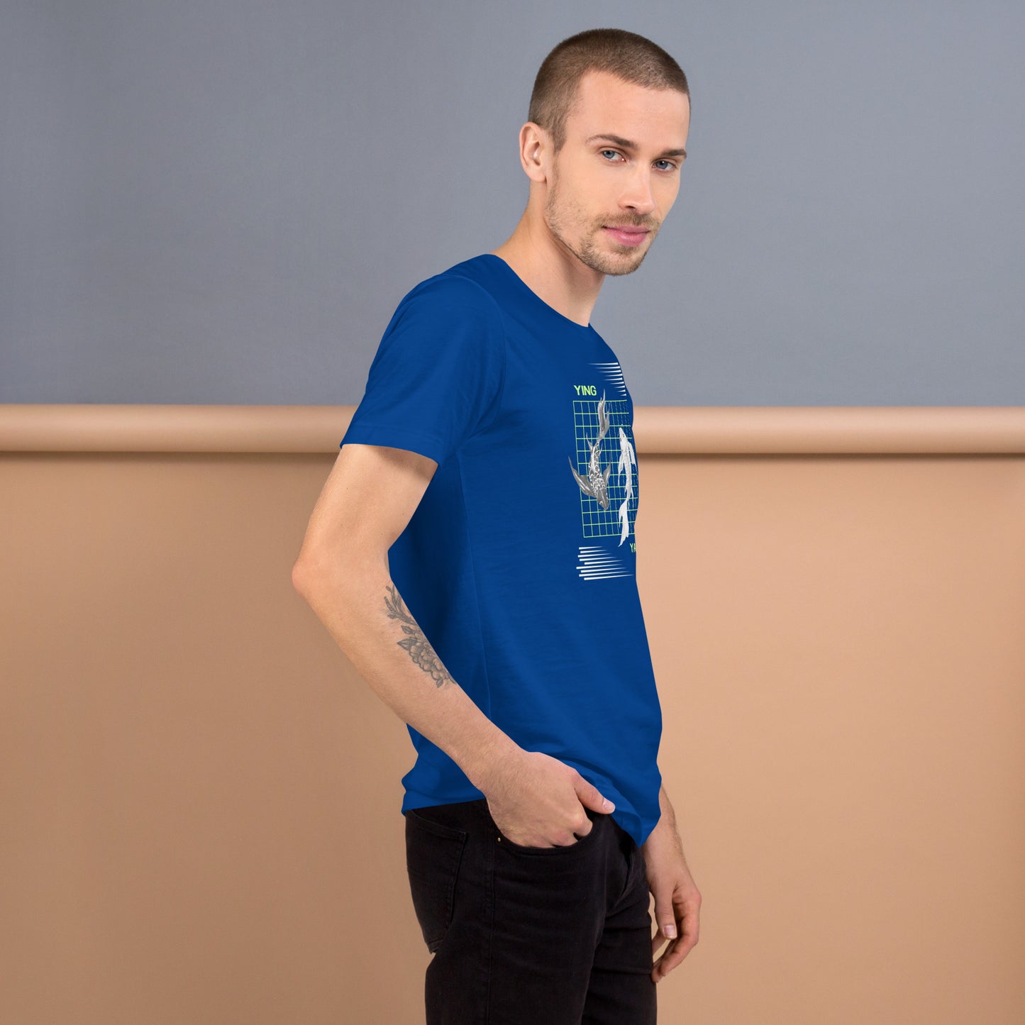 Equinoxe T-Shirt product image 28 in Red, size L, with right-side angle and design placement.