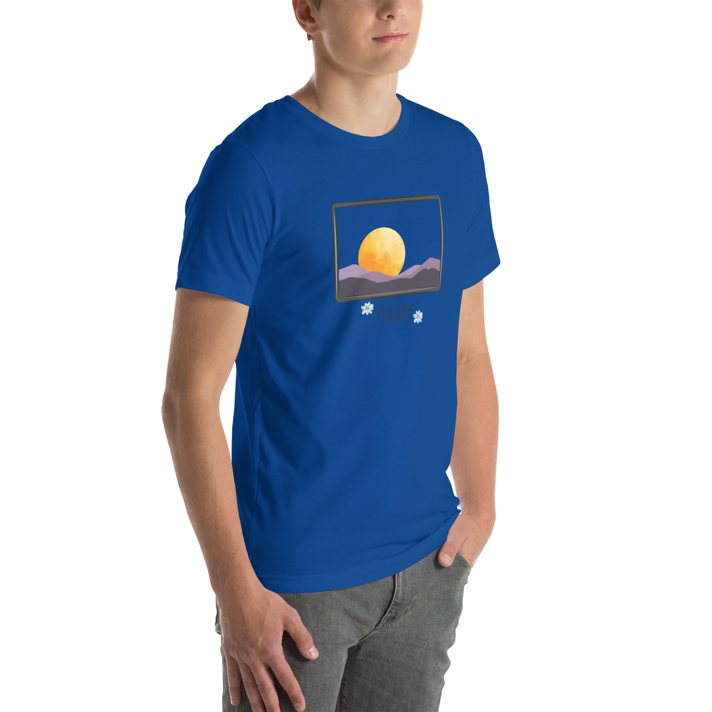 Avenor T-Shirt product image 42 in Berry, size M, with front view, right-side angle and design placement.