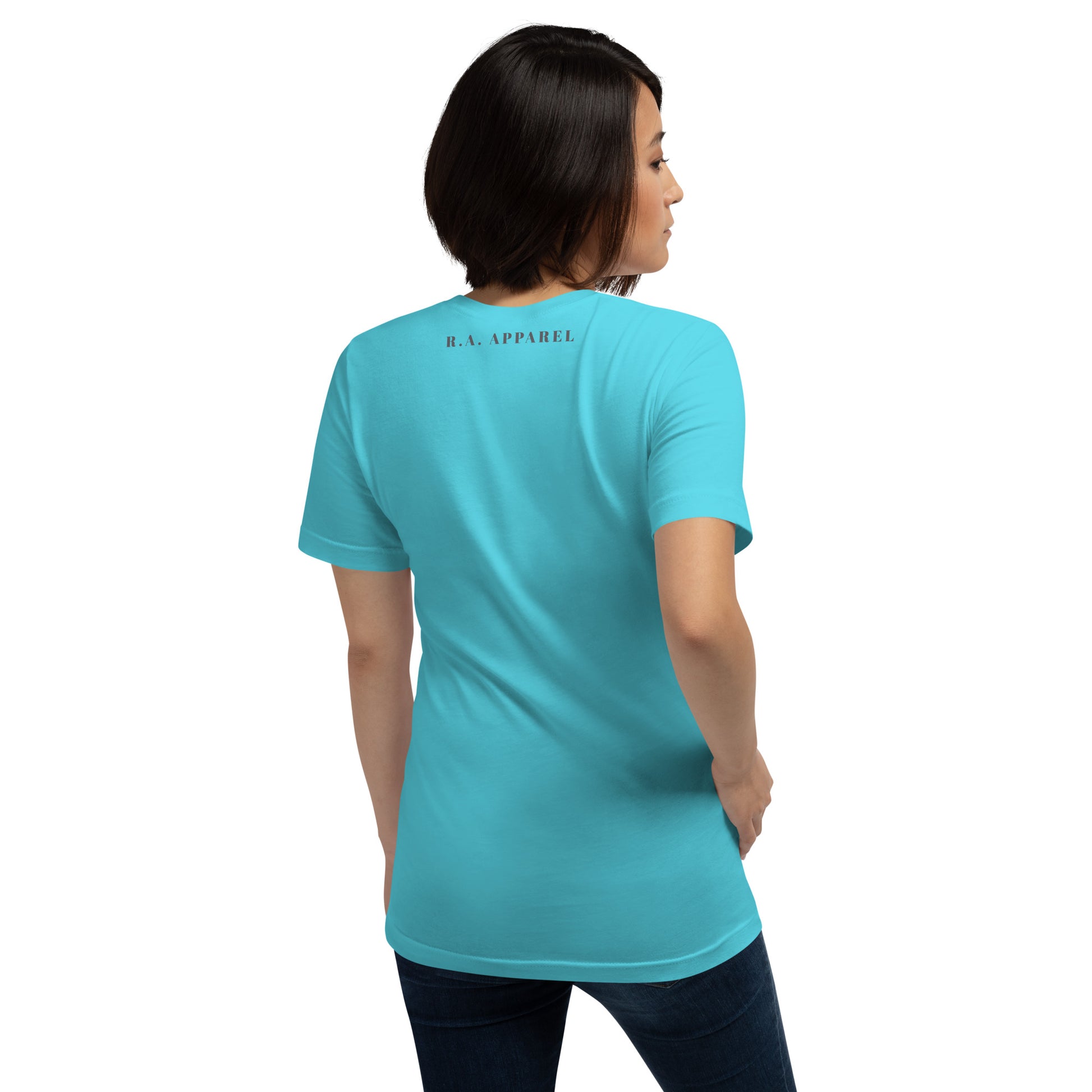 Twin Signal T-Shirt - Left Placement image 96: White version, size L with back view of the Gemini range.