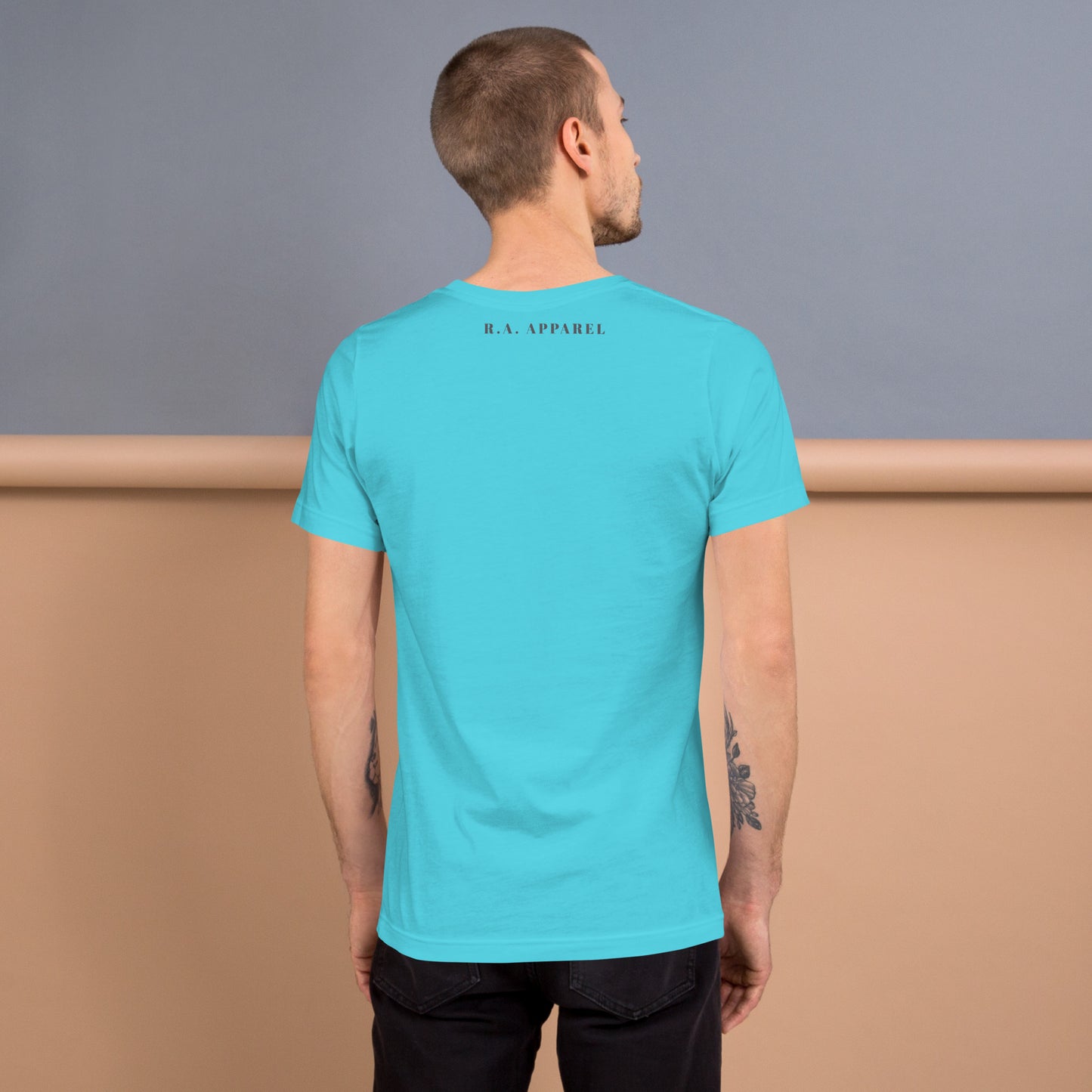 Image 66 of Burnt Orange Equinoxe T-Shirt, size S, with Ying and Yang artwork visible in back view.