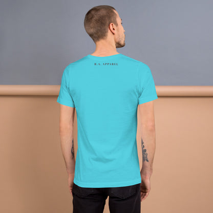 Image 66 of Burnt Orange Equinoxe T-Shirt, size S, with Ying and Yang artwork visible in back view.