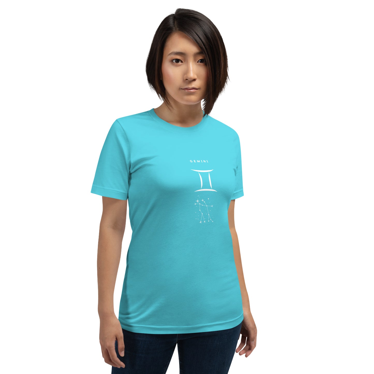 Twin Signal T-Shirt - Left Placement image 91: Solid White Blend version, size L with front view of the Gemini range.
