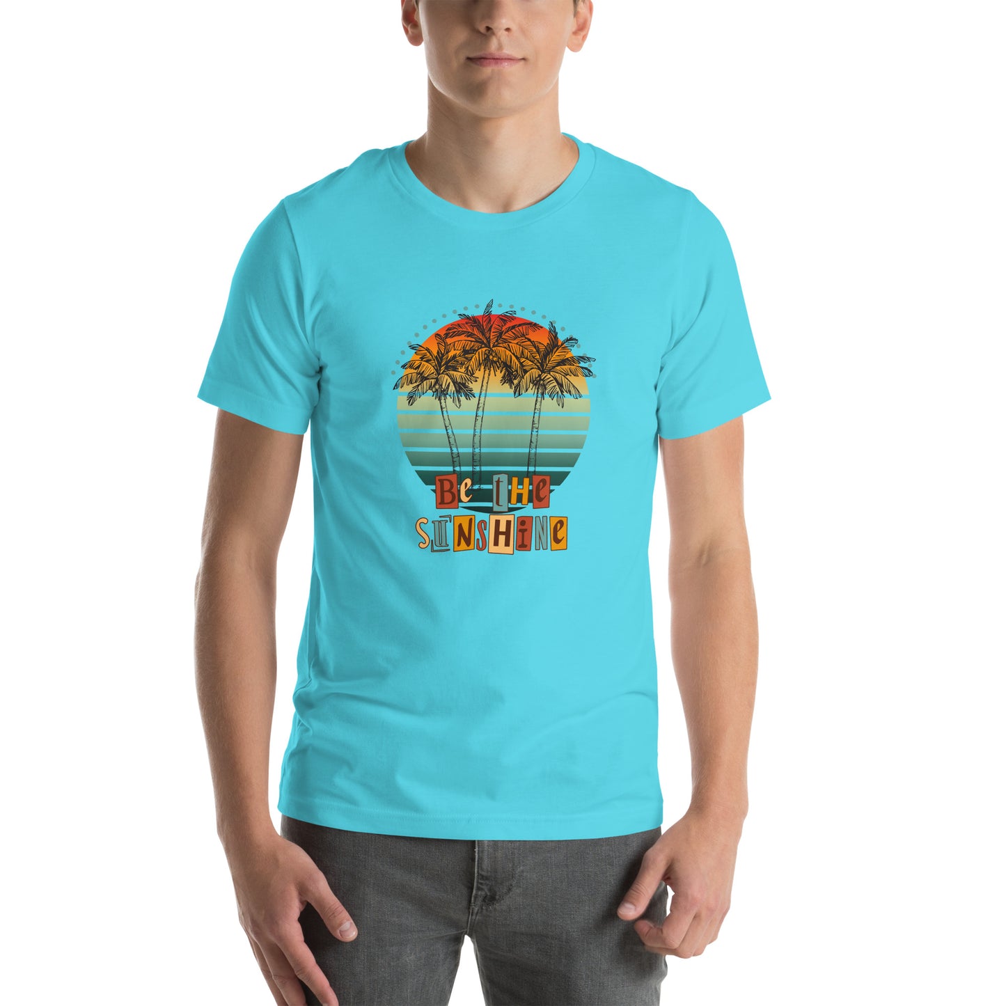 Solara T-Shirt image 108 in selected colour, showing front view for the Be the Sunshine design.