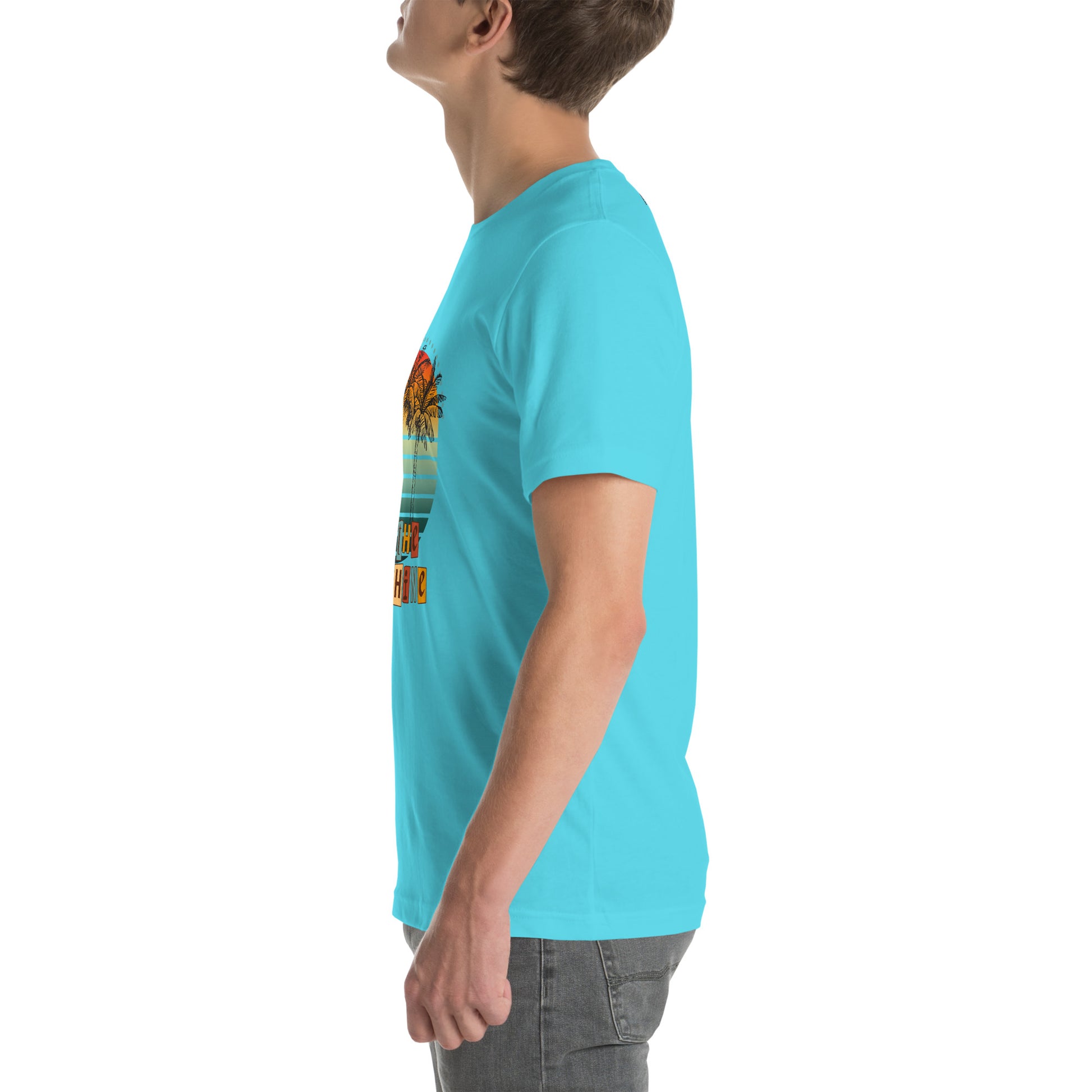 Solara T-Shirt image 103 in selected colour, showing left-side angle for the Be the Sunshine design.
