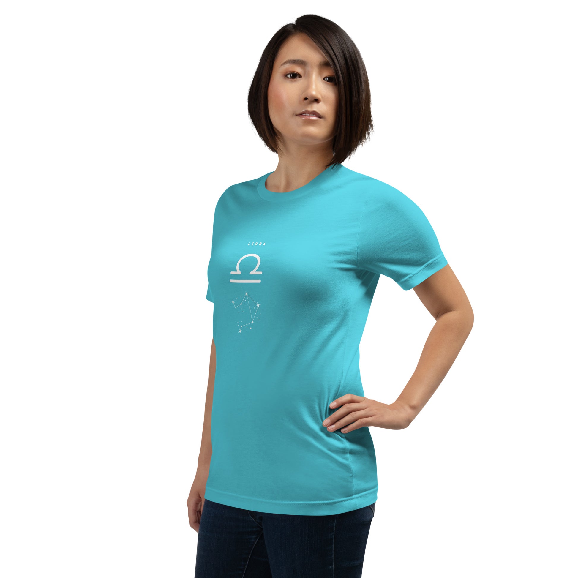 Balance Court T-Shirt - Left Placement product image 76 in Heather Natural, size S, with front view, left-side angle and left placement.