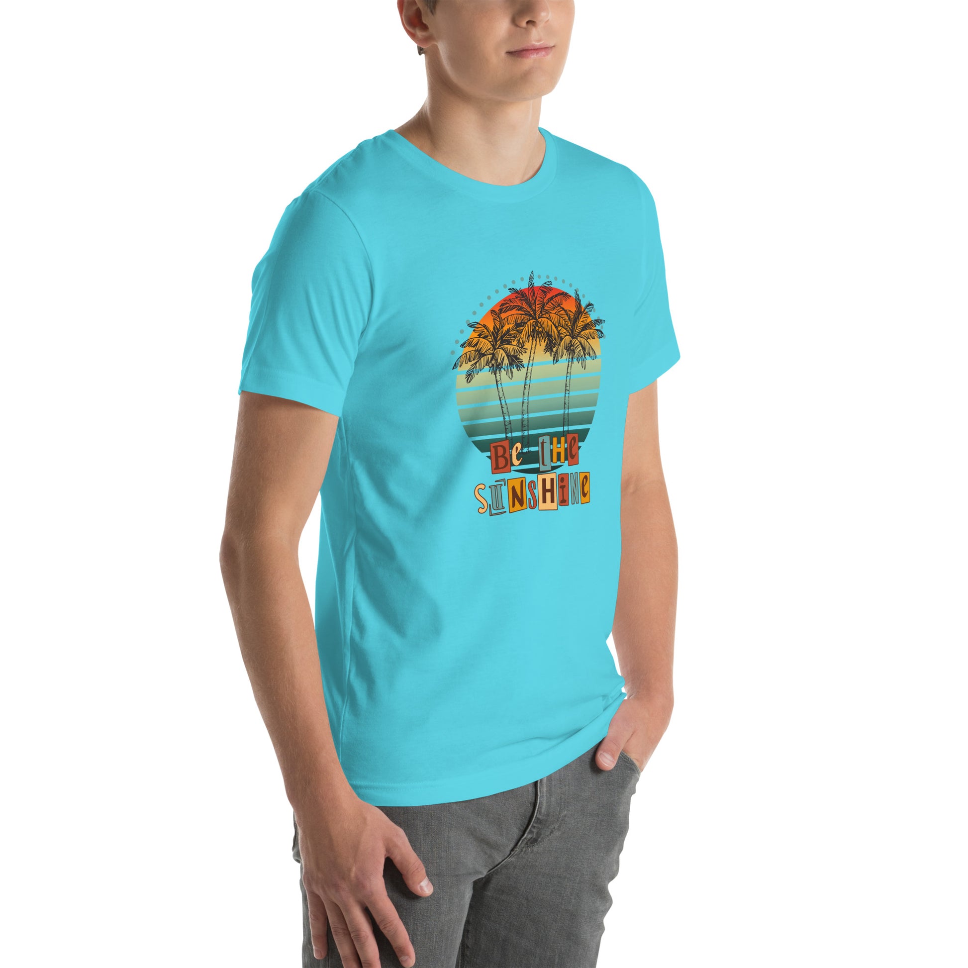 Solara T-Shirt image 106: selected colour version with front view, right-side angle of the Be the Sunshine range.