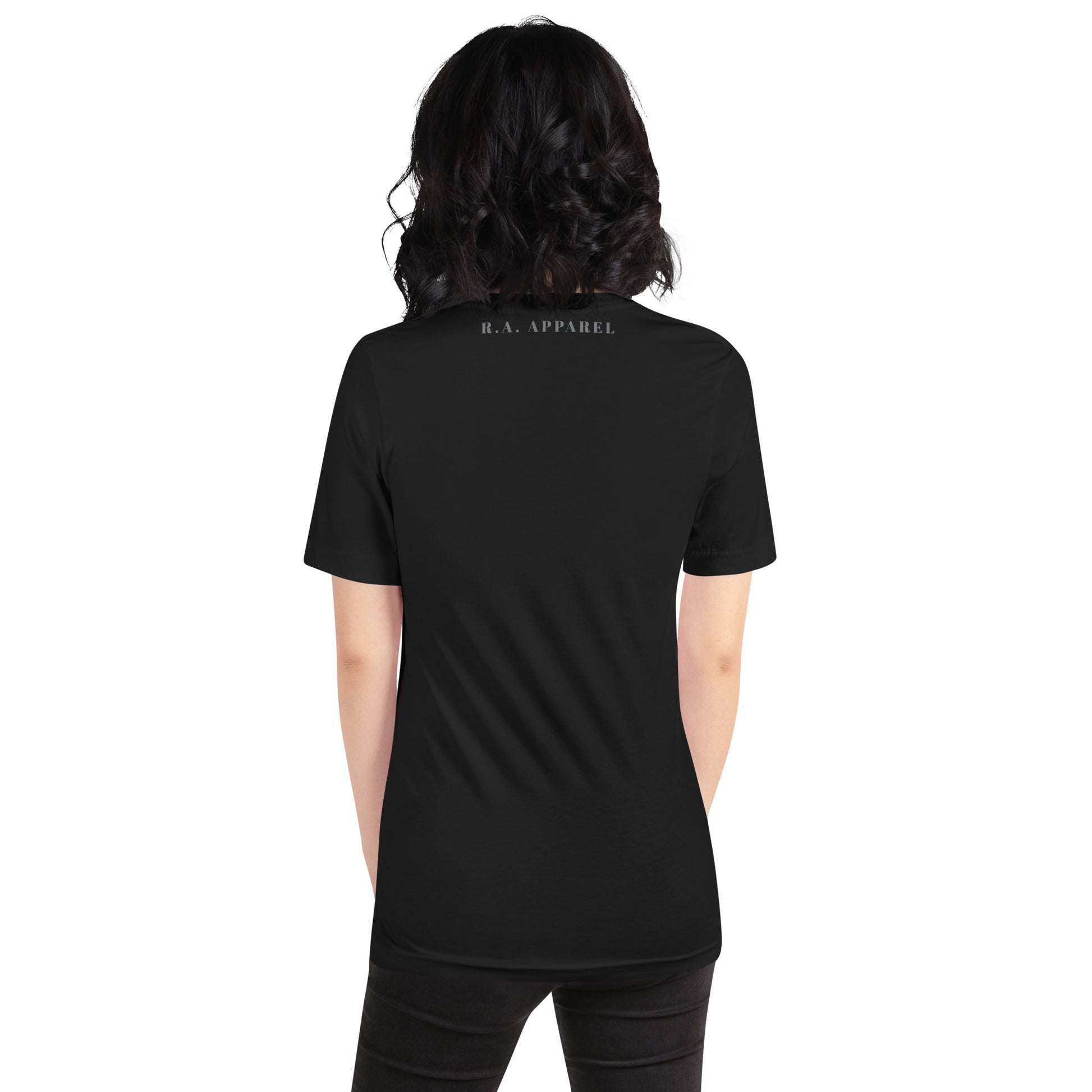 Quiet Peace T-Shirt - Left Placement image 41 in Heather Navy, size 2XL, showing back view for the Peace design.
