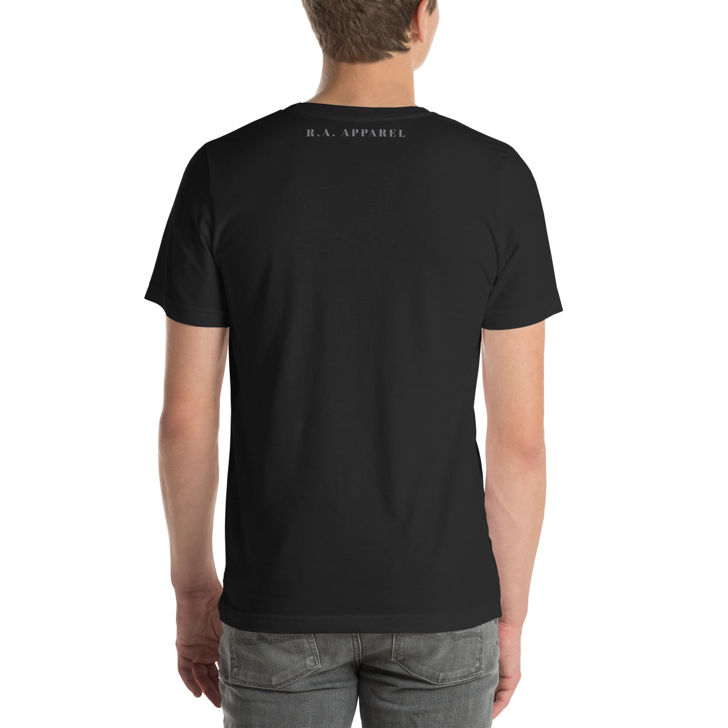 Heirloom T-Shirt - Left Placement by R.A. Apparel, image 23, back view, Navy, size S, left placement.