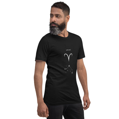 Marsborne T-Shirt - Left Placement image 8: Vintage Black version, size M with front view, right-side angle of the Aries range.