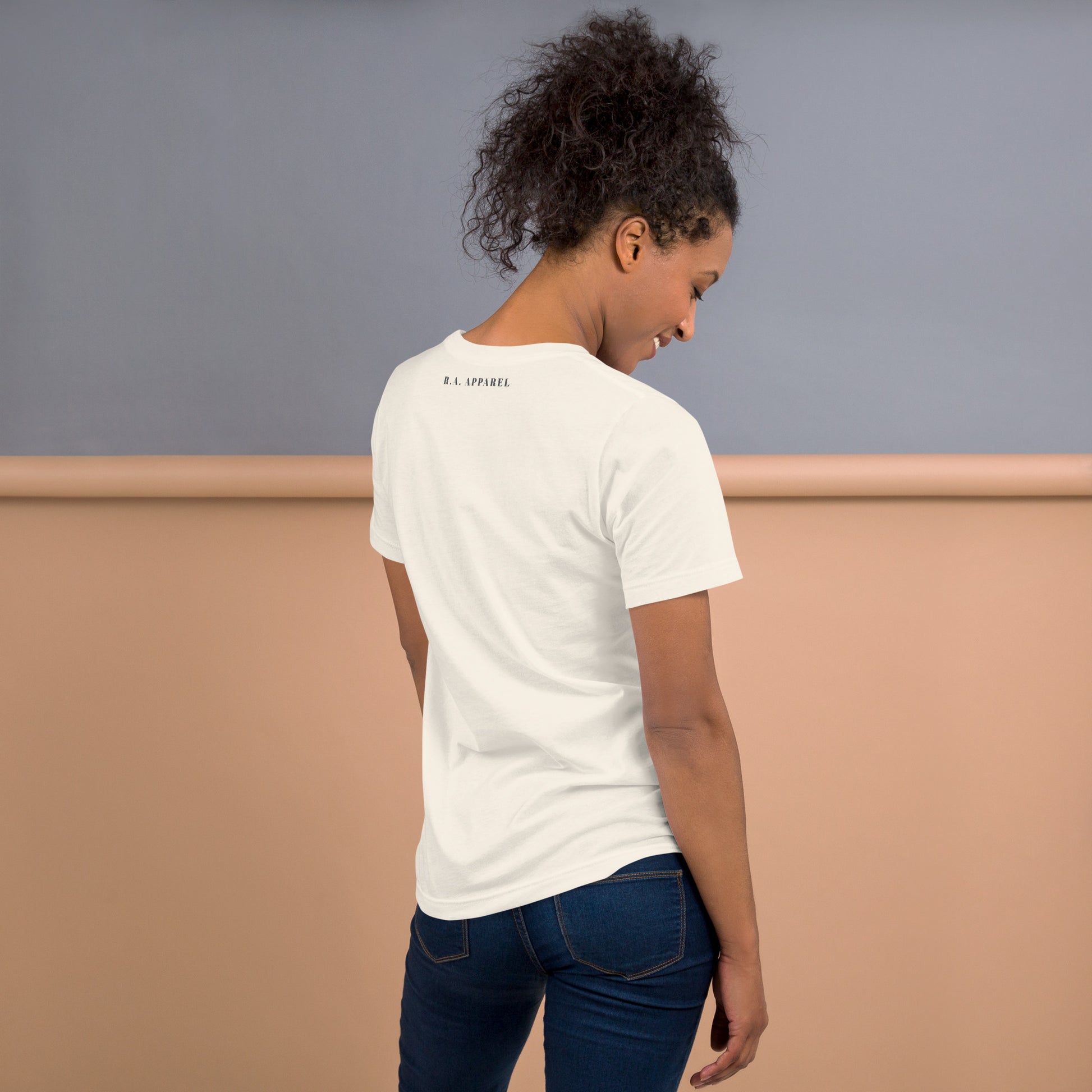 Boo Luxe T-Shirt - Left Placement image 39 in Heather Prism Ice Blue, size 2XL, showing back view for the Fa Boo Lous design.