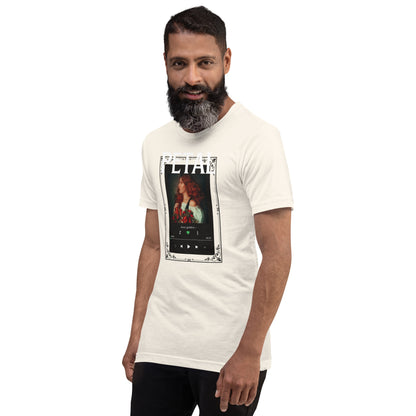 Petaline T-Shirt by R.A. Apparel, image 79, front view, left-side angle, Charity Pink, size XL, design placement.