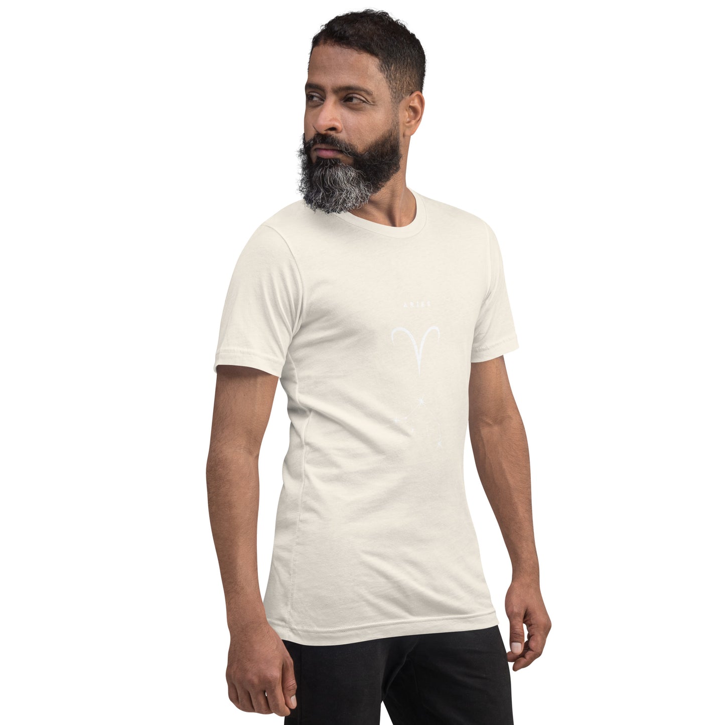 Marsborne T-Shirt - Left Placement image 76: Natural version, size XS with front view, right-side angle of the Aries range.