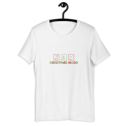 Festive Mood T-Shirt - Left Placement image 2: Heather Prism Peach version, size M with front view of the Xmas Mood range.