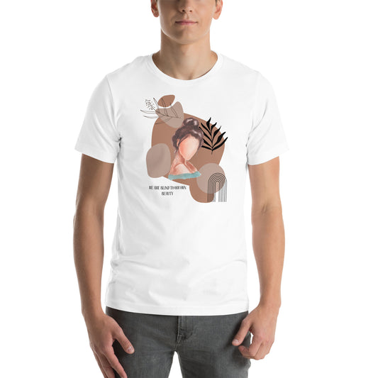 Blind Signal T-Shirt - Left Placement 40 by R.A. Apparel, image 1, front view, Heather Prism Peach, size S, left placement.
