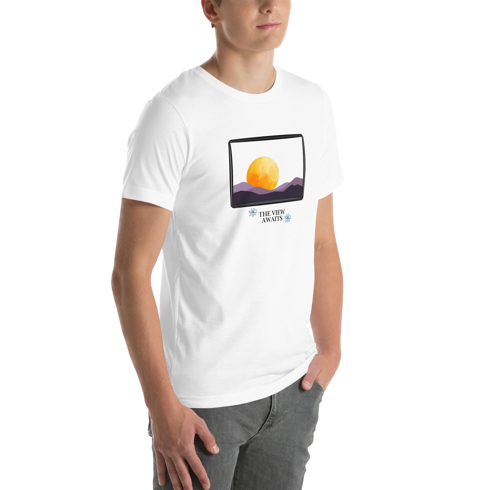 Avenor T-Shirt by R.A. Apparel, image 120, front view, right-side angle, selected colour, design placement.