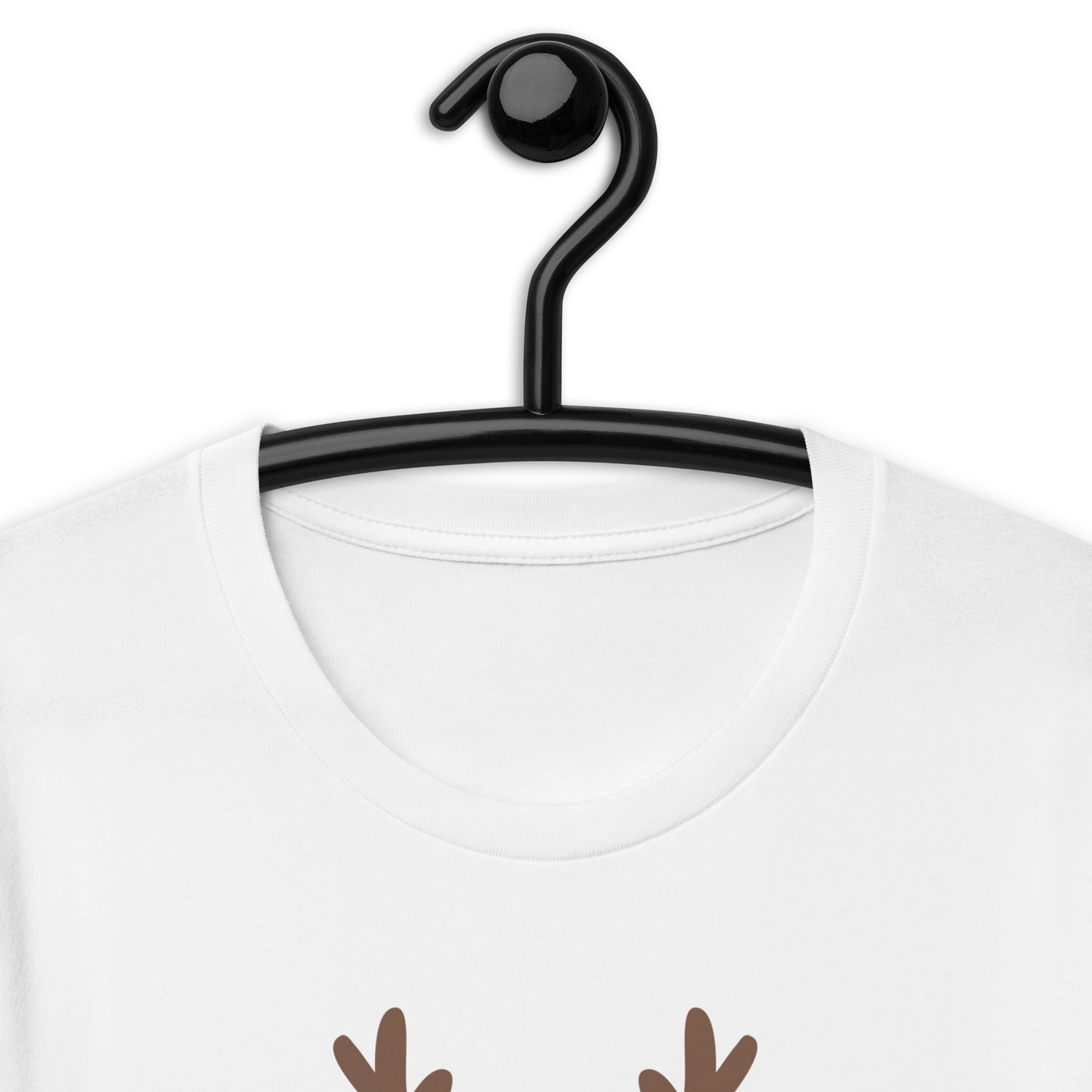 Northern Run T-Shirt - Left Placement image 1 in Heather Prism Peach, size S, showing product view for the Reindeer design.