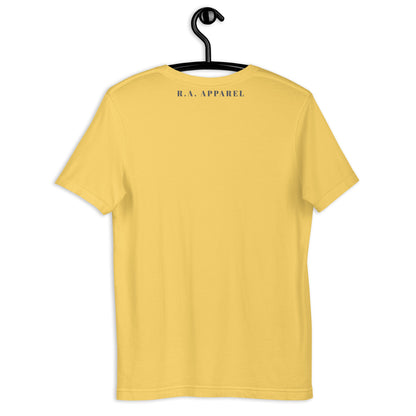 Festive Mood T-Shirt - Left Placement by R.A. Apparel, image 24, back view, Light Blue, size L, left placement.