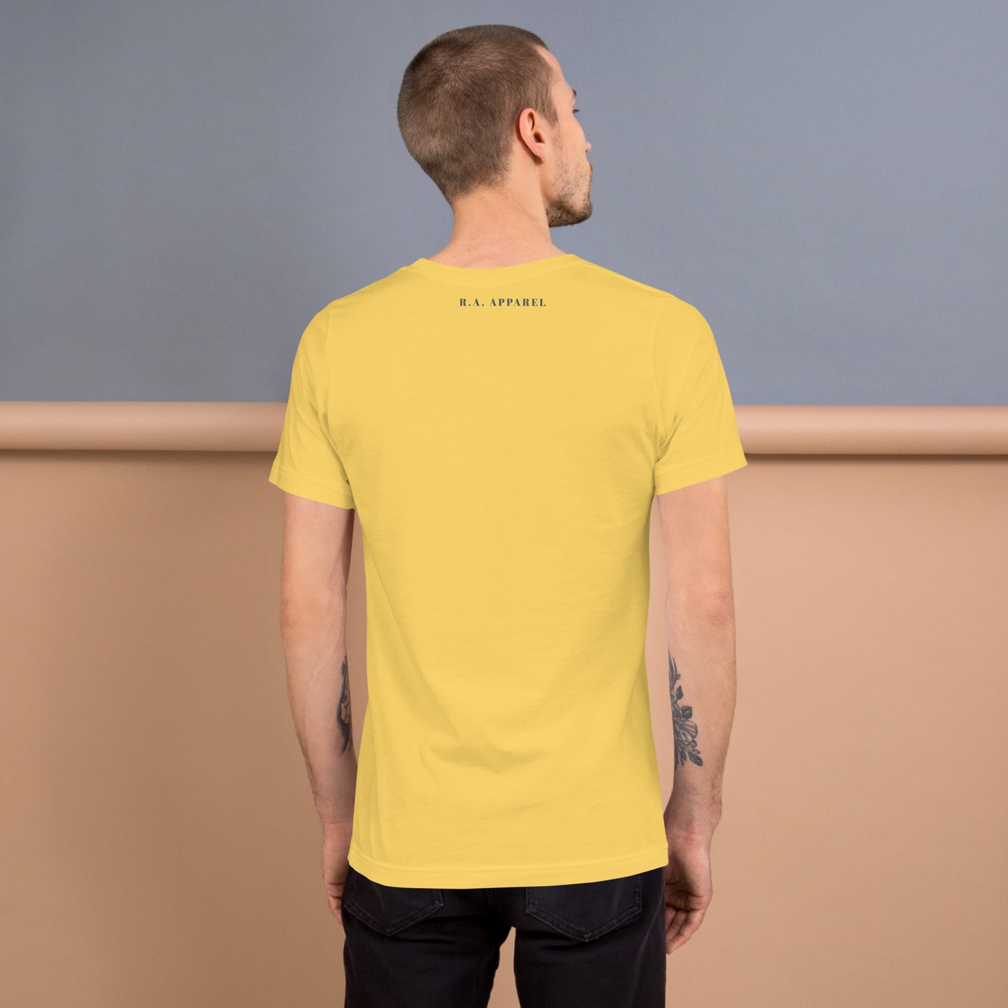 Fortitude T-Shirt - Left Placement 75 product image 20 in Ocean Blue, size 2XL, with back view and left placement.