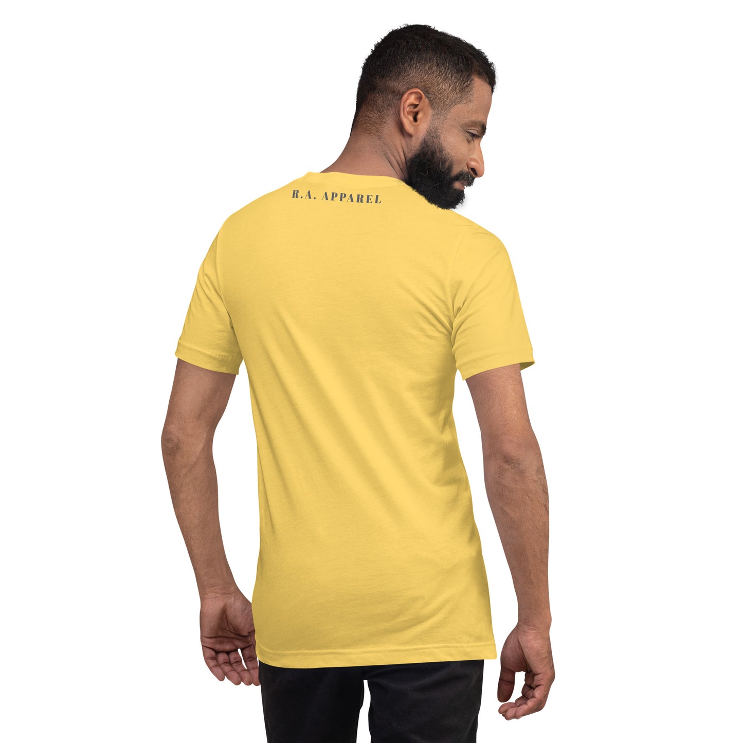 Marsborne T-Shirt - Left Placement by R.A. Apparel, image 62, back view, Heather Orchid, size XL, left placement.