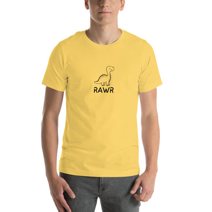 Wild Call T-Shirt - Left Placement image 15 in Athletic Heather, size S, showing front view for the Rawr design.