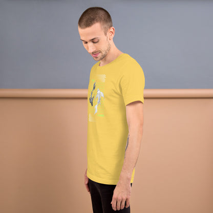 Equinoxe T-Shirt image 75 in Gold, size 2XL, showing left-side angle for the Ying and Yang design.