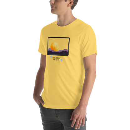 Avenor T-Shirt image 112 in selected colour, showing front view, left-side angle for the The View Awaits design.