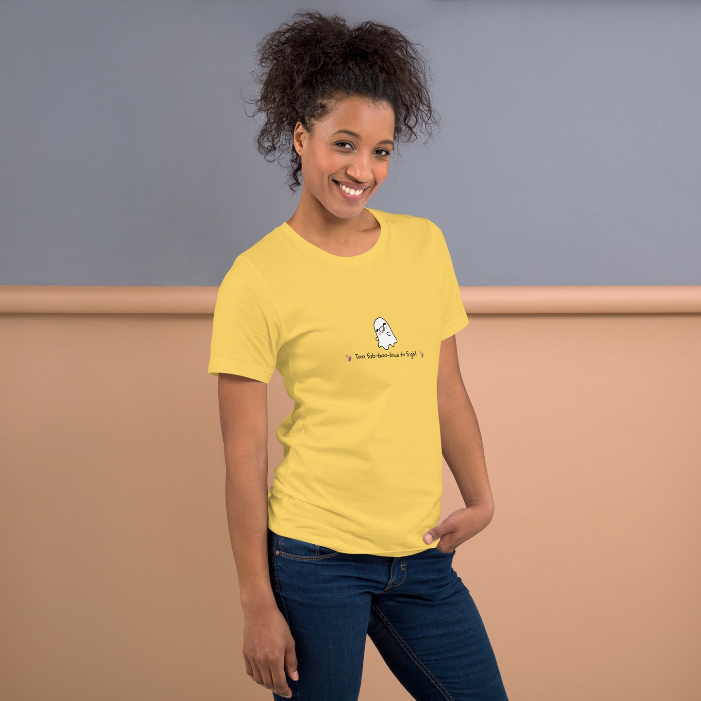 Boo Luxe T-Shirt - Left Placement product image 23 in Soft Cream, size 2XL, with right-side angle and left placement.