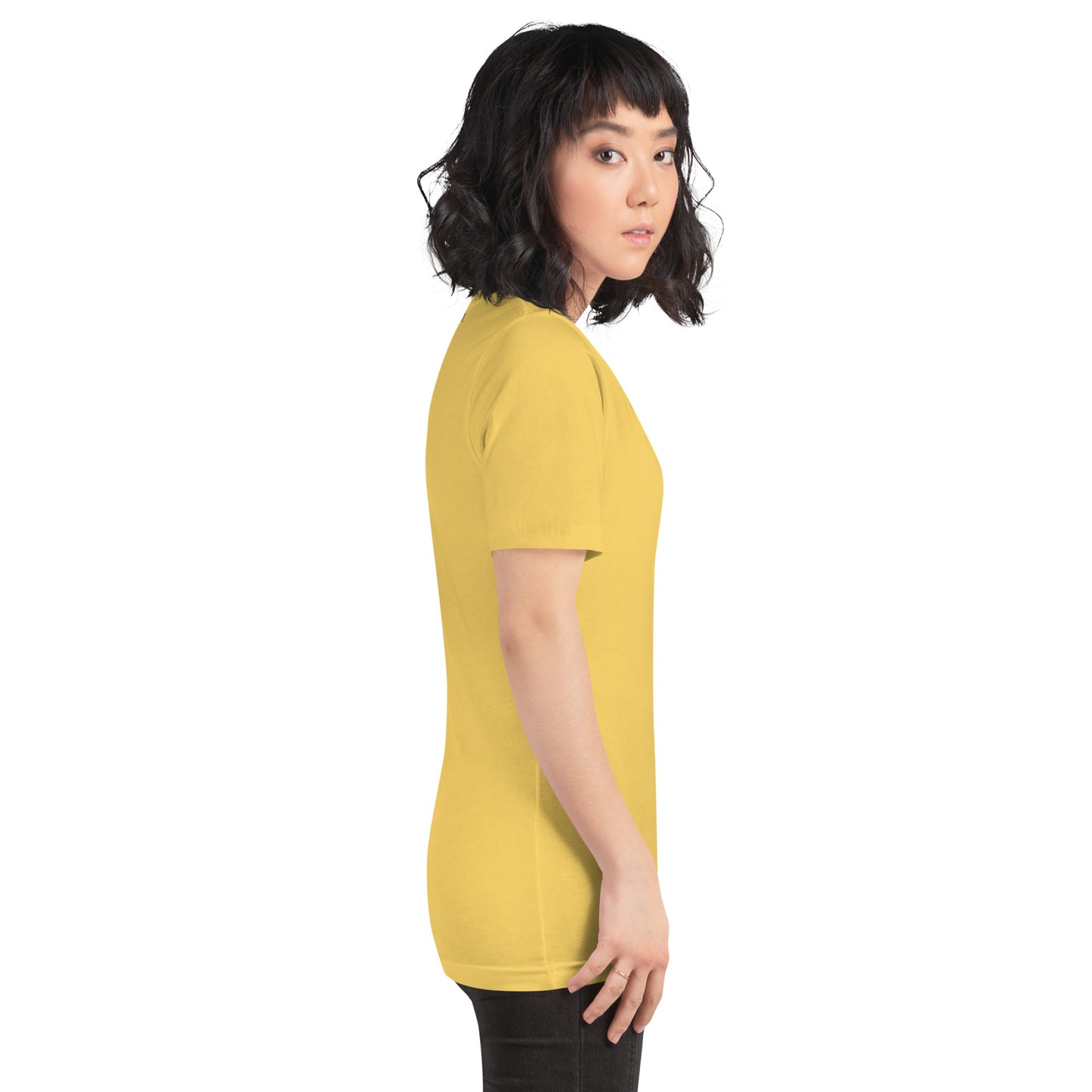 Evolution T-Shirt - Left Placement image 36 in Heather Dust, size XL, showing right-side angle for the Evolution design.
