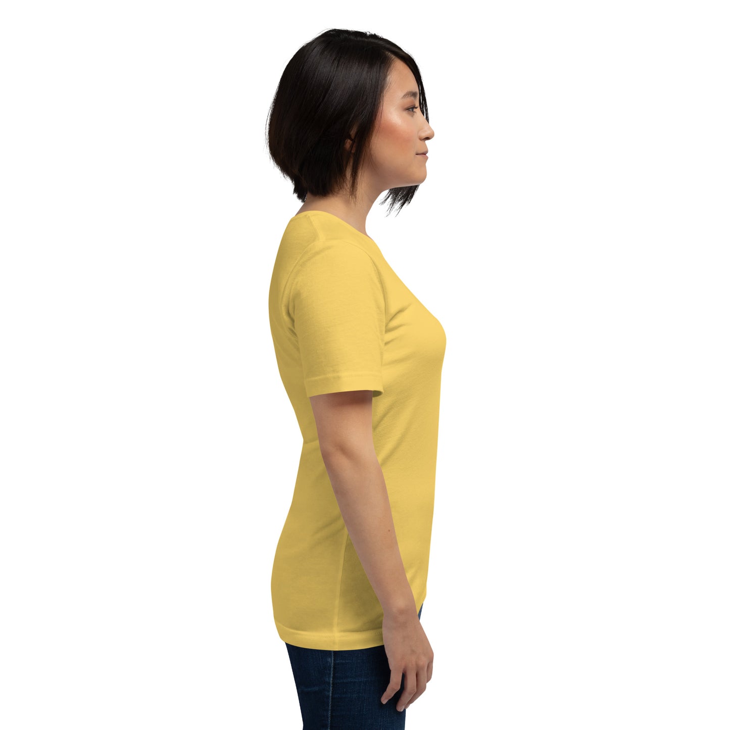 Balance Court T-Shirt - Left Placement image 87 in Natural, size M, showing right-side angle for the Libra design.