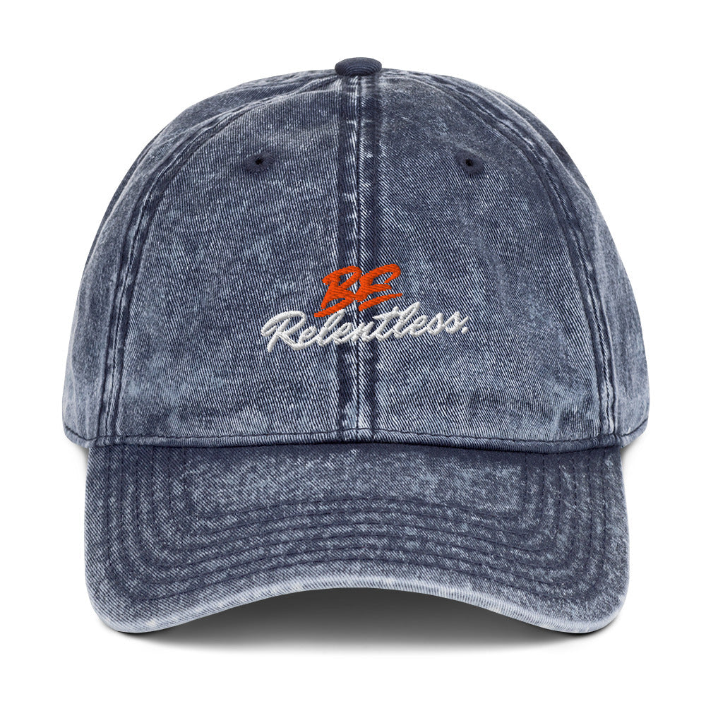 Relentless Cap - Left Placement by R.A. Apparel, image 2, front view, Navy, left placement.