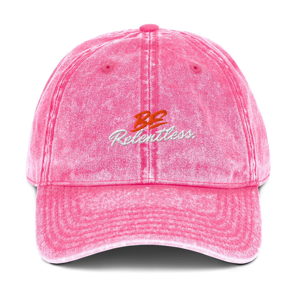 Relentless Cap - Left Placement by R.A. Apparel, image 5, front view, Pink, left placement.