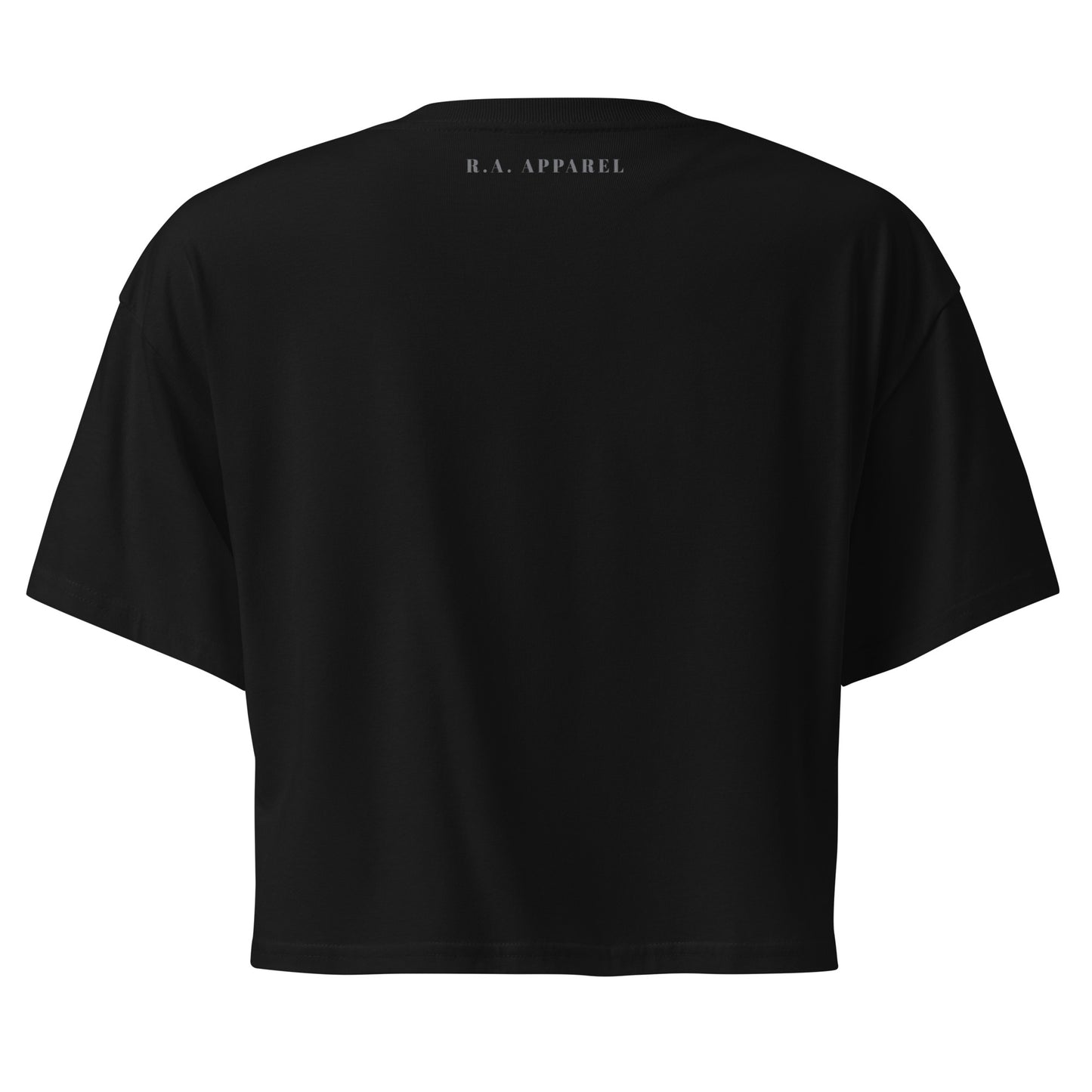 Innerline Crop Top - Left Placement image 1: Black version, size XS with back view of the Look Within range.