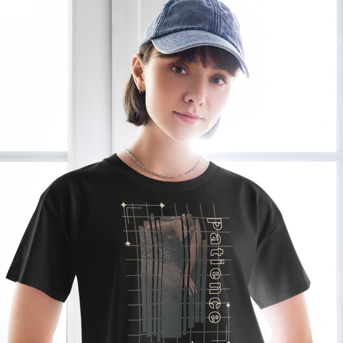 Stillwater Crop Top - Left Placement by R.A. Apparel, image 1, front view, Black, size XS, left placement.