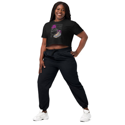 Fearless Crop Top - Left Placement product image 3 in Black, size M, with front view, left-side angle and left placement.