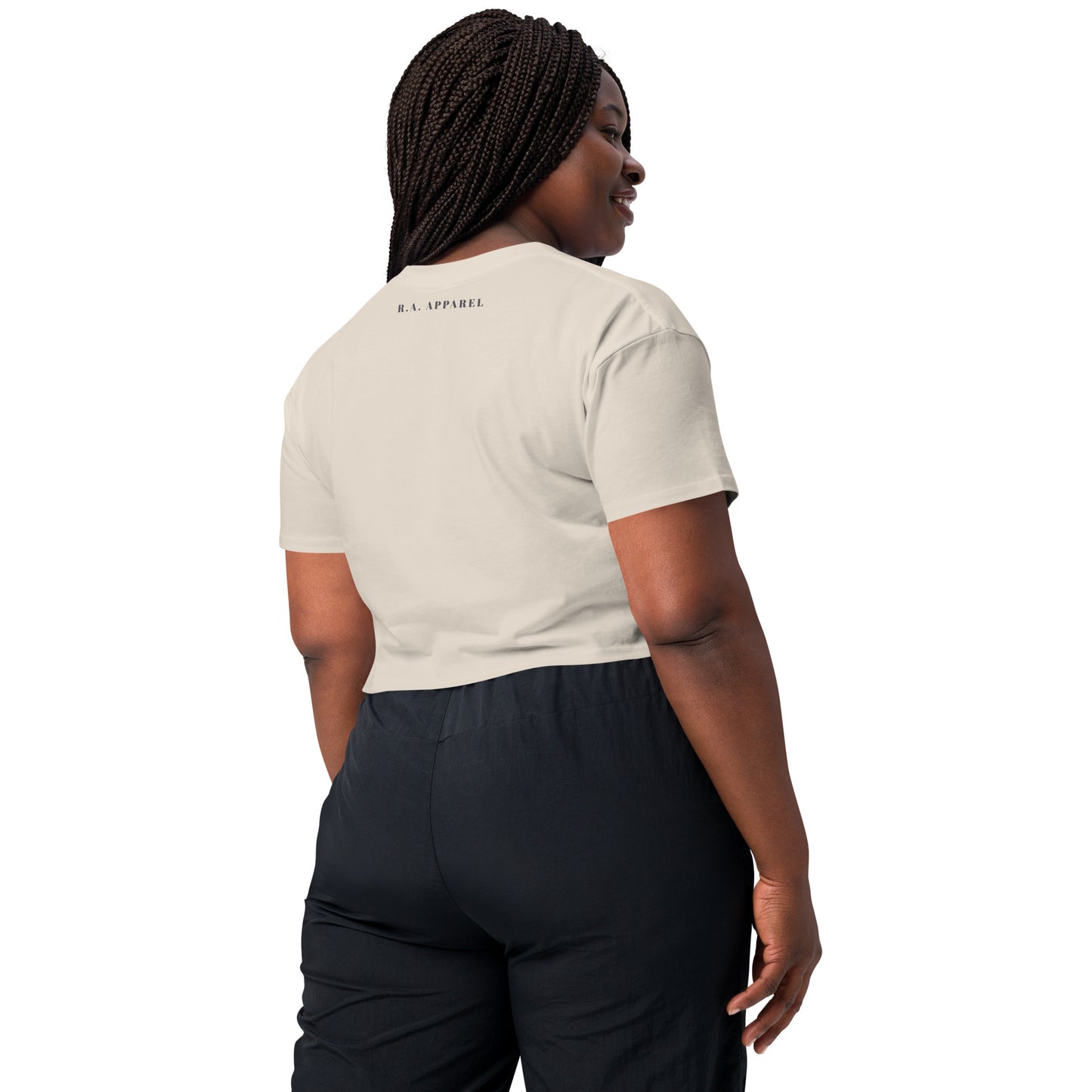 Marsborne Crop Top - Left Placement image 40: Natural version, size XL with back view of the Aries range.