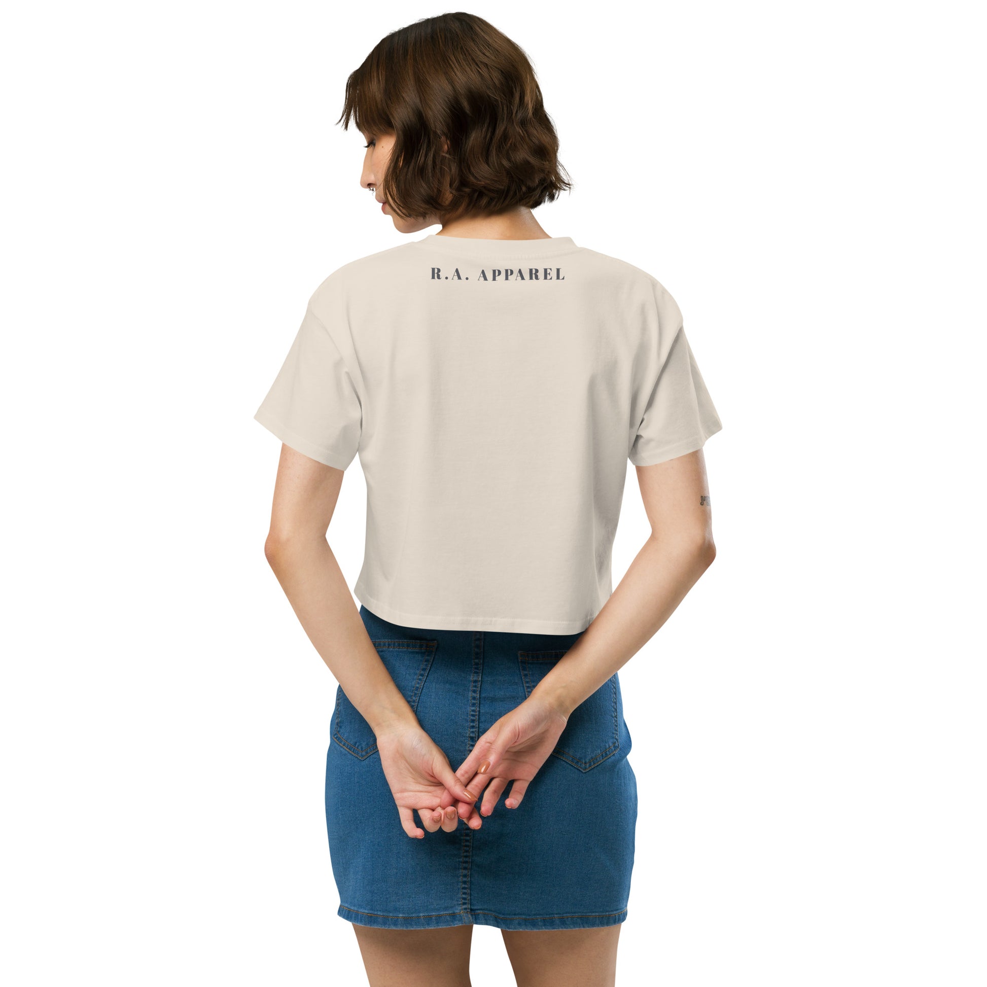 Image 24 of Bone Petaline Crop Top, size XL, with Petal artwork visible in back view.