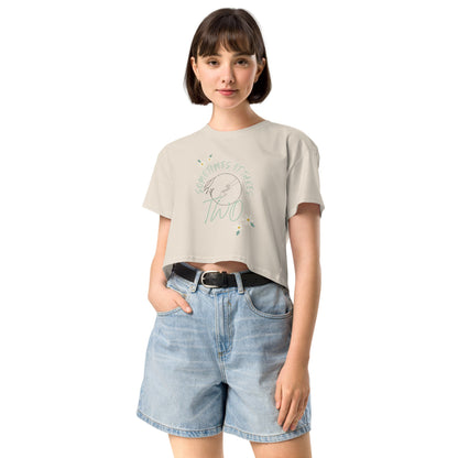 Duet Crop Top - Left Placement image 7: Mineral version, size S with front view of the It Takes Two range.