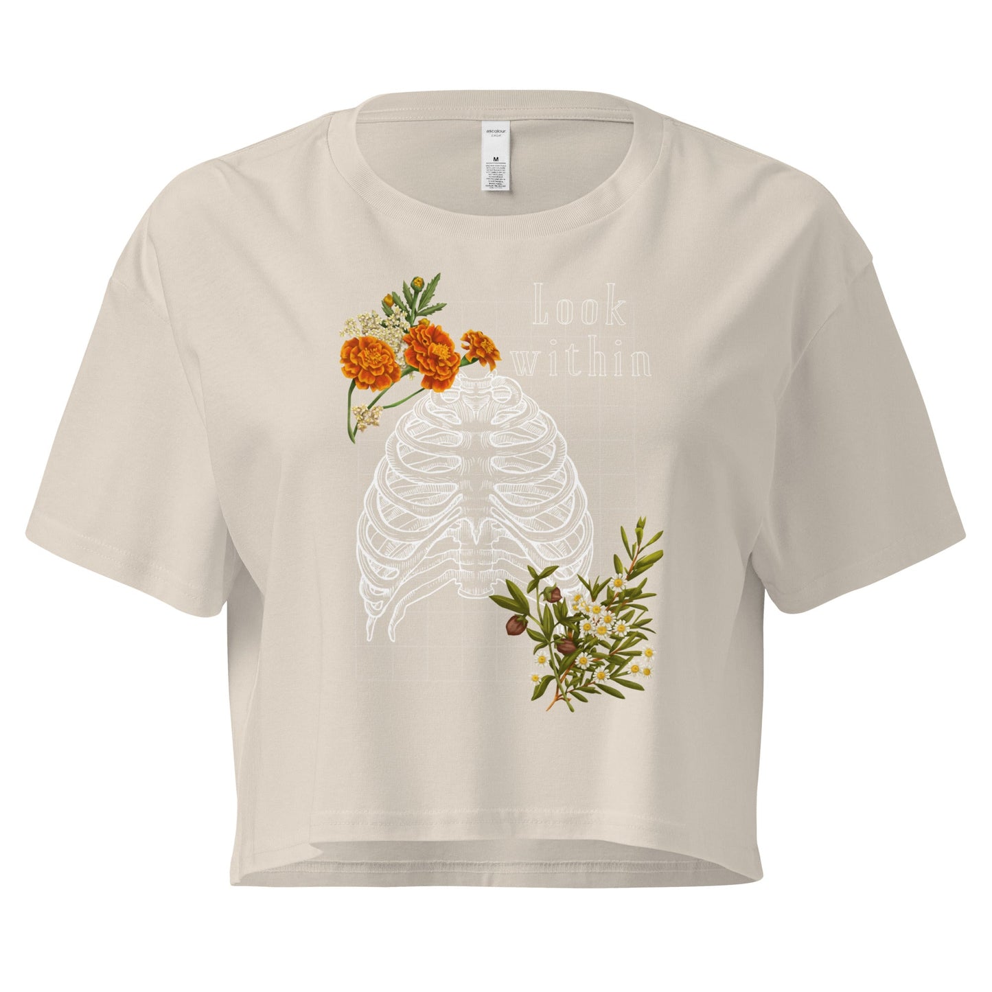 Innerline Crop Top - Left Placement image 6: Hazy Pink version, size XS with front view of the Look Within range.