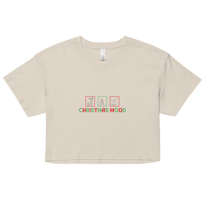 Festive Mood Crop Top - Left Placement image 15 in Bubblegum, size XL, showing front view for the Xmas Mood design.