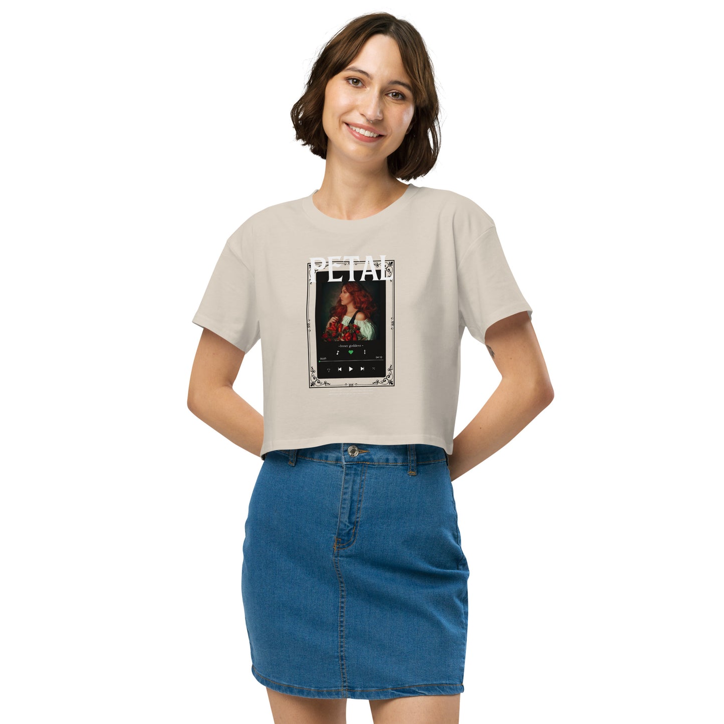Petaline Crop Top - Left Placement product image 15 in Hazy Pink, size XL, with front view and left placement.