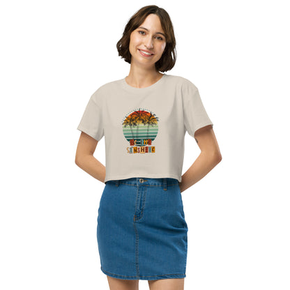 Solara Crop Top image 22 in Bone, size M, showing front view for the Be the Sunshine design.