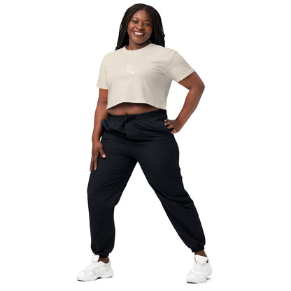 Sabletide Crop Top - Left Placement image 28 in Bone, size M, showing front view, left-side angle for the Scorpio design.