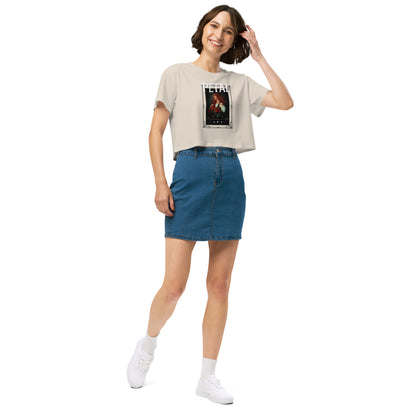Petaline Crop Top image 21 in Bone, size S, showing front view, right-side angle for the Petal design.