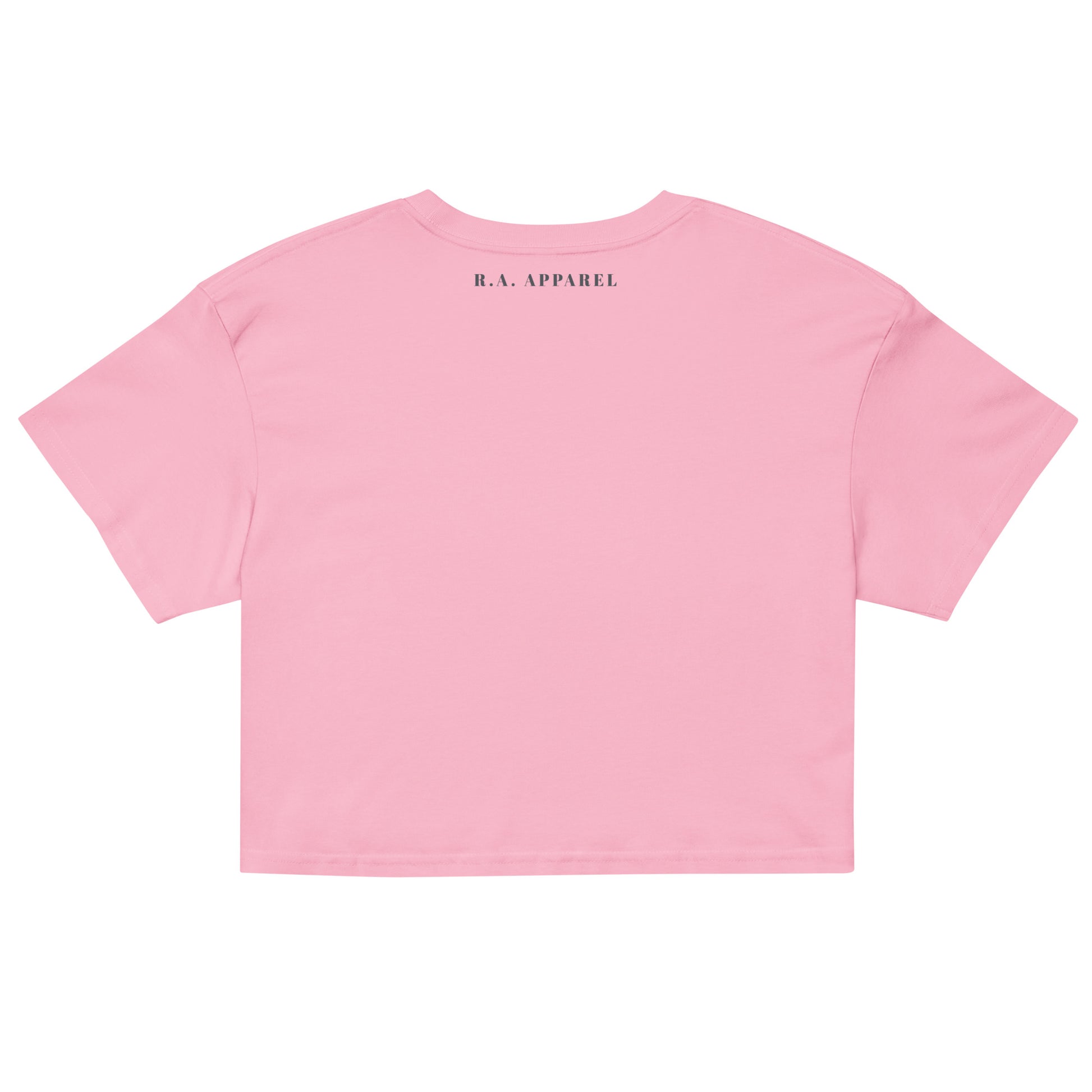 Festive Mood Crop Top - Left Placement image 8: Hazy Pink version, size M with back view of the Xmas Mood range.