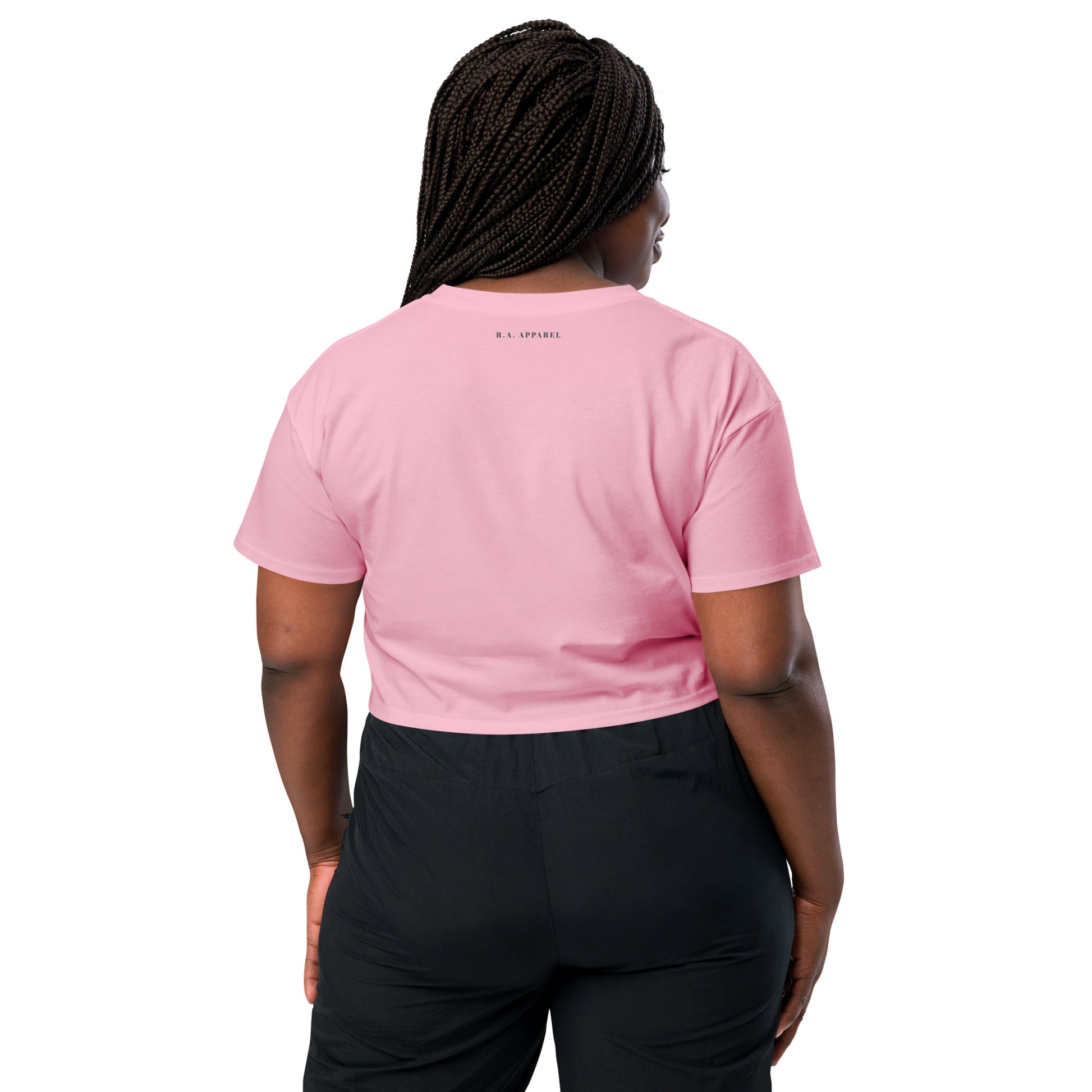 Sprinkle Theory Crop Top - Left Placement product image 24 in Pale Pink, size L, with back view and left placement.
