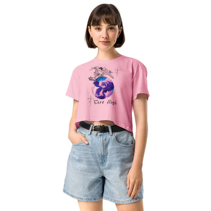 Skyborne Crop Top - Left Placement product image 5 in Black, size XL, with front view and left placement.