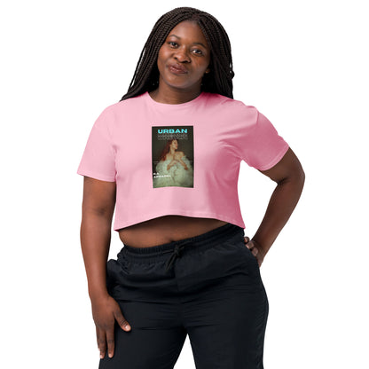 Urban Crop Top - Left Placement by R.A. Apparel, image 7, front view, Mineral, size S, left placement.